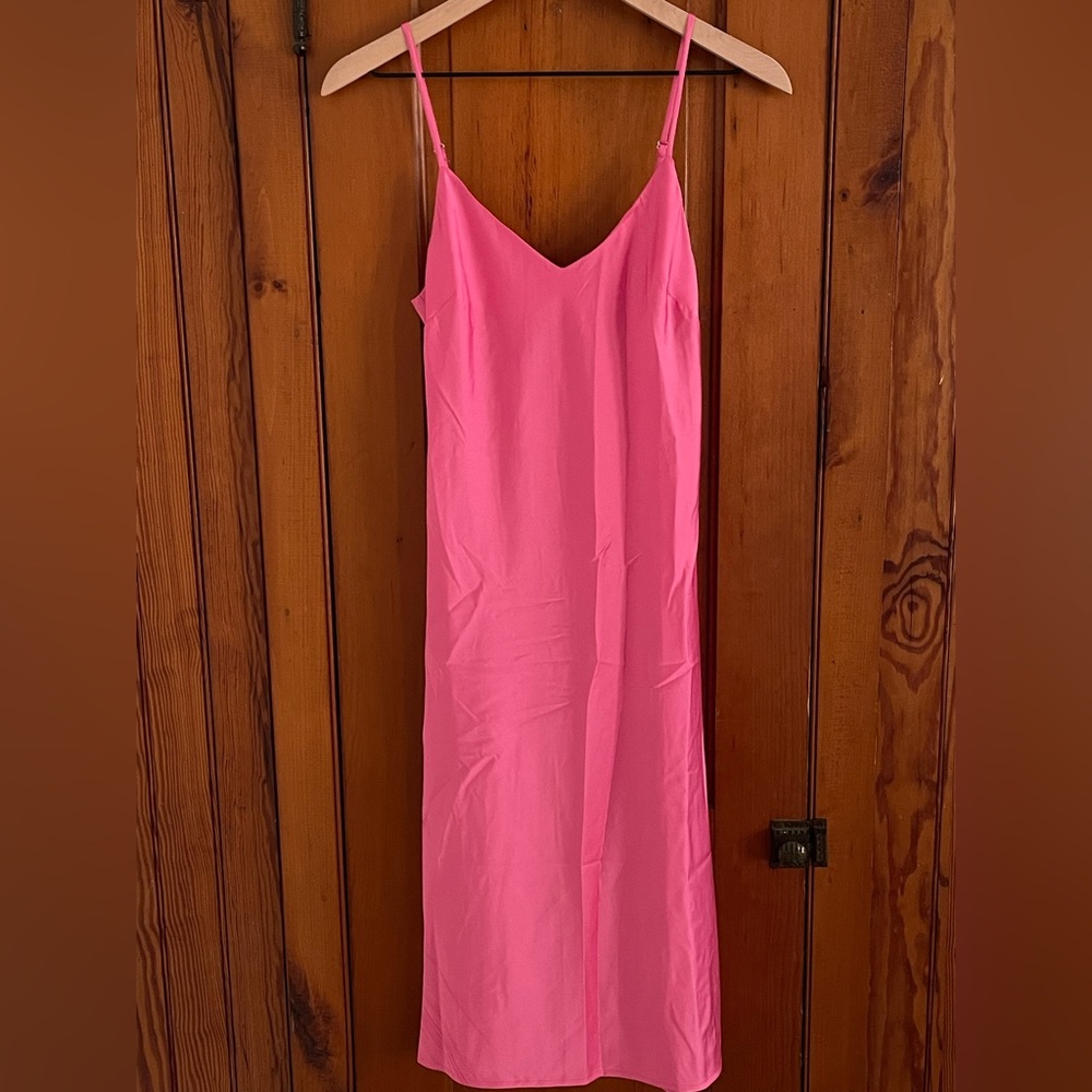 Forever 21 Hot Pink Slip Midi Dress